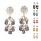 Indian Jhumka Earrings for Women - Large Floral Kundan Faux Pearls Drop Chanbali Earrings Indian Jhumki Ethnic Beaded Bollywood Style Dangle Earrings Jewelry for Bride Birthday Gift for Her